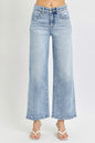 RISEN Tummy Control High Rise Crop Wide Leg Jeans