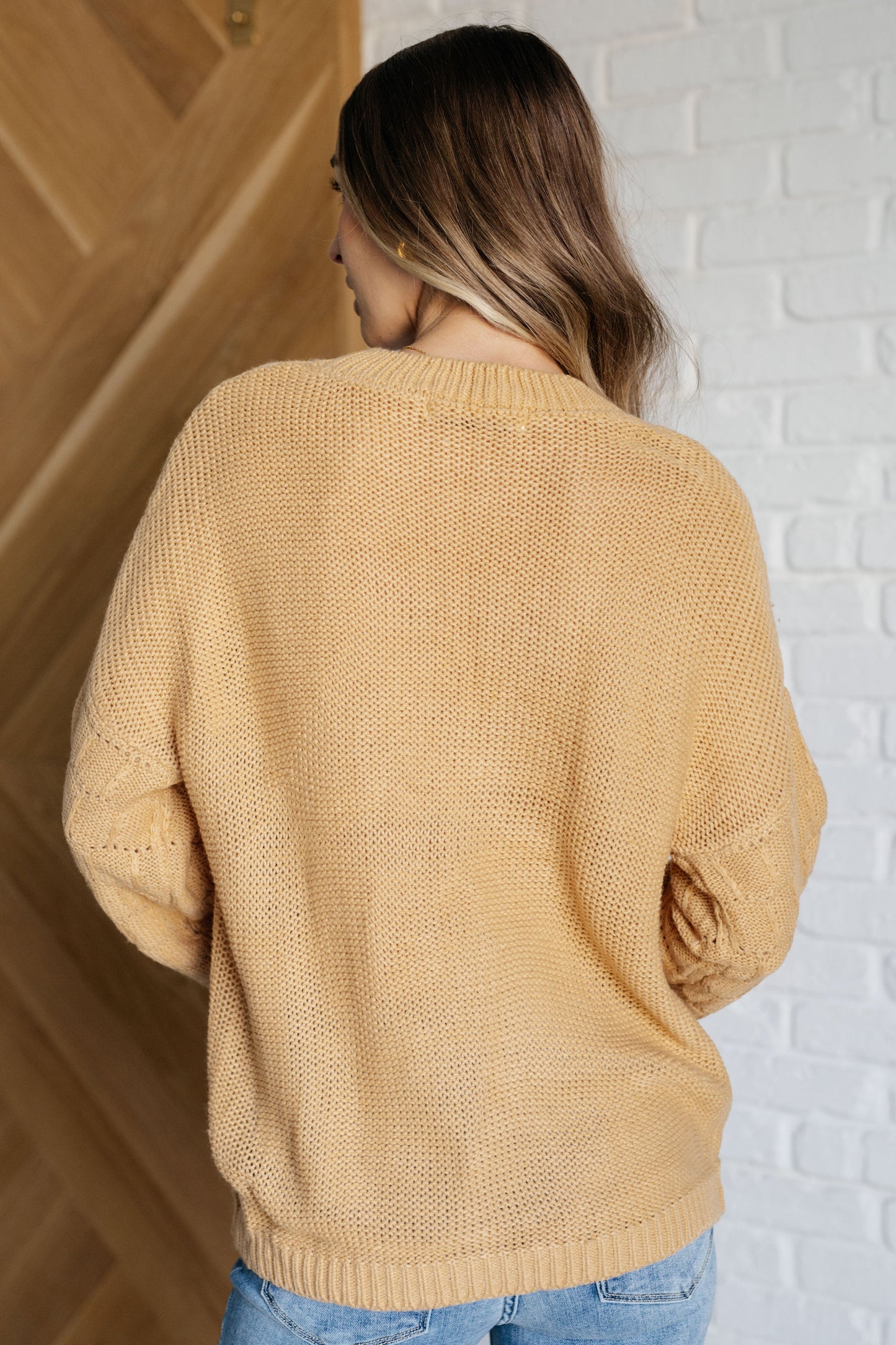 Bubble Sleeve Sweater in Wheat