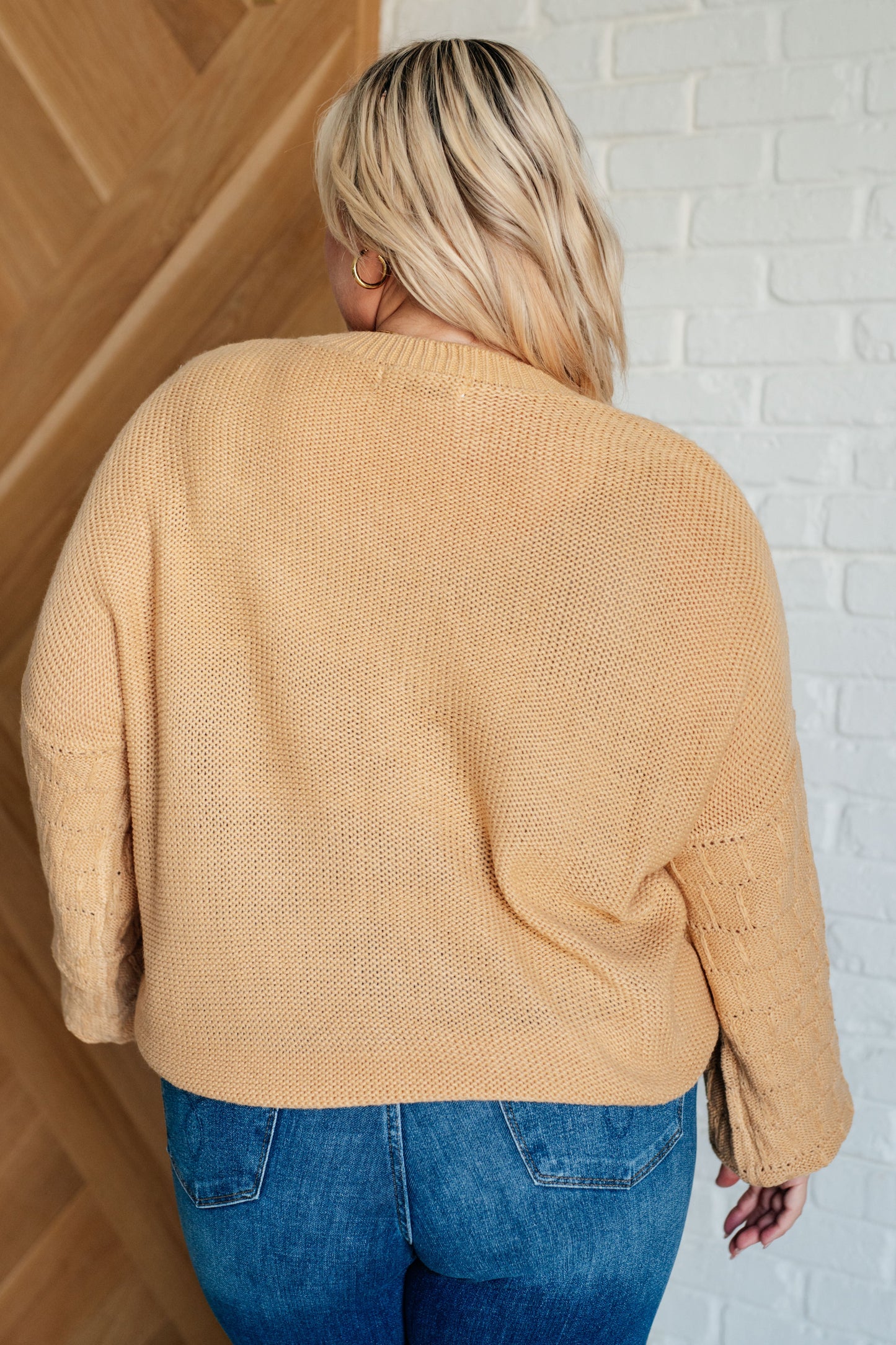 Bubble Sleeve Sweater in Wheat