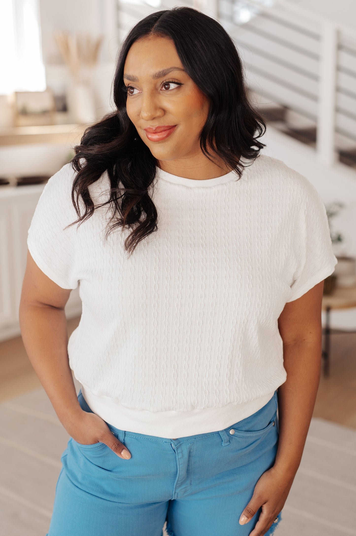 Classic Short Sleeve Top in White