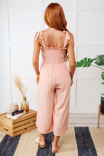 Ruffle Neckline Jumpsuit