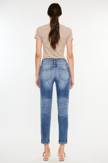 Kancan High Rise Distressed Mom Jeans