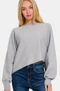 Asymmetric Hem Long Sleeve Sweater - 28th State Boutique