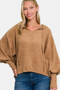 Brushed Hacci Drop Shoulder Cropped Hoodie - 28th State Boutique