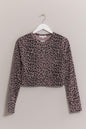 Animal Print Snap Down Crop Cardigan